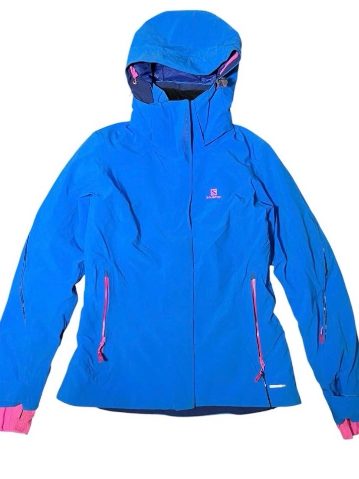 Salomon Women's Bright Blue Ski Jacket With Pink Accents